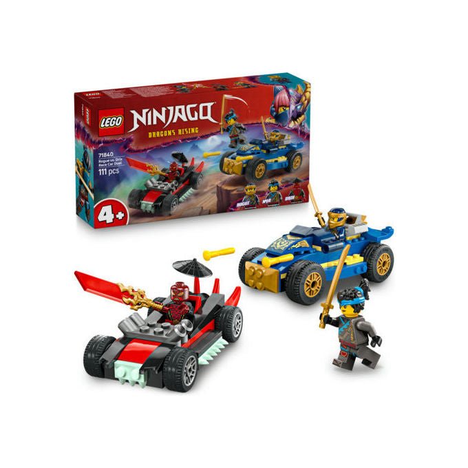 Lego Ninjago 71840 duello ad alta velocita' tra Rogue e Drix, 2 macchine giocattolo, 3 minifigure, 111 pezzi, 4+ anni