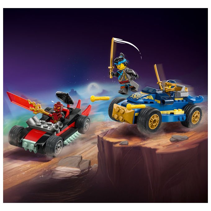 Lego Ninjago 71840 duello ad alta velocita' tra Rogue e Drix, 2 macchine giocattolo, 3 minifigure, 111 pezzi, 4+ anni