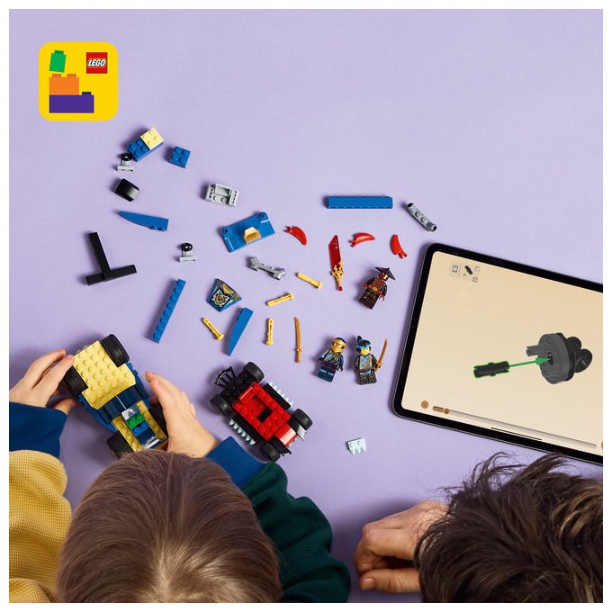 Lego Ninjago 71840 duello ad alta velocita' tra Rogue e Drix, 2 macchine giocattolo, 3 minifigure, 111 pezzi, 4+ anni