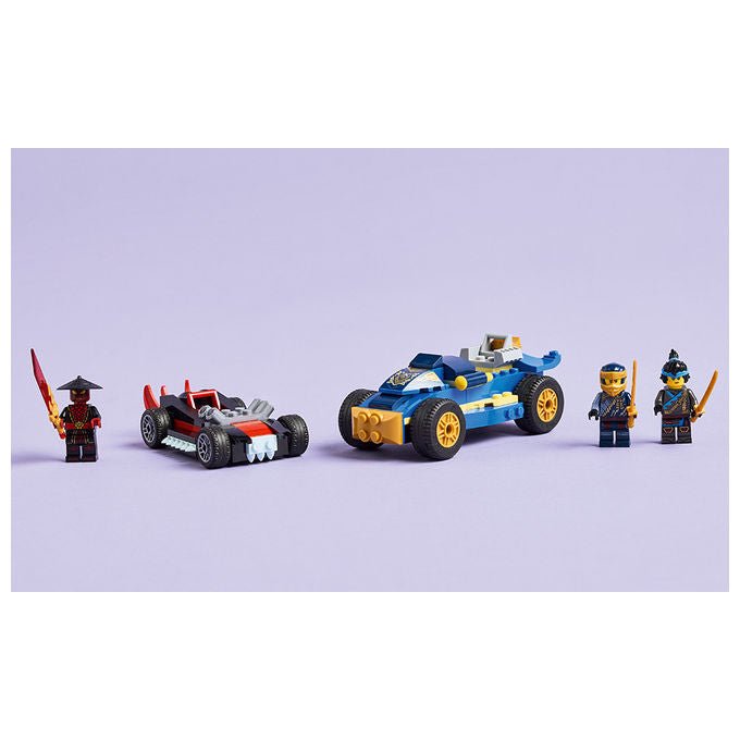 Lego Ninjago 71840 duello ad alta velocita' tra Rogue e Drix, 2 macchine giocattolo, 3 minifigure, 111 pezzi, 4+ anni