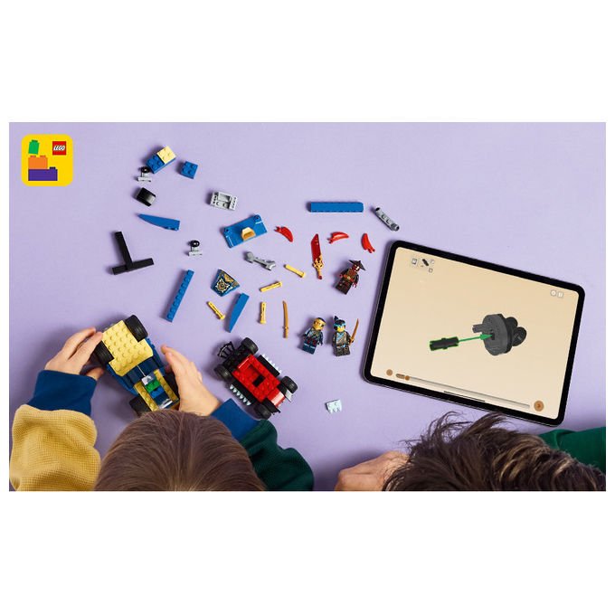 Lego Ninjago 71840 duello ad alta velocita' tra Rogue e Drix, 2 macchine giocattolo, 3 minifigure, 111 pezzi, 4+ anni