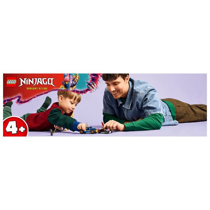 Lego Ninjago 71840 duello ad alta velocita' tra Rogue e Drix, 2 macchine giocattolo, 3 minifigure, 111 pezzi, 4+ anni