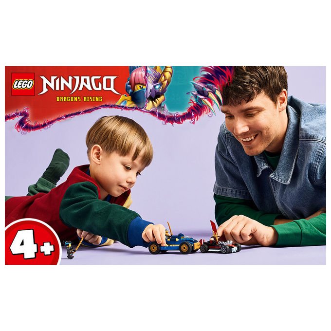 Lego Ninjago 71840 duello ad alta velocita' tra Rogue e Drix, 2 macchine giocattolo, 3 minifigure, 111 pezzi, 4+ anni