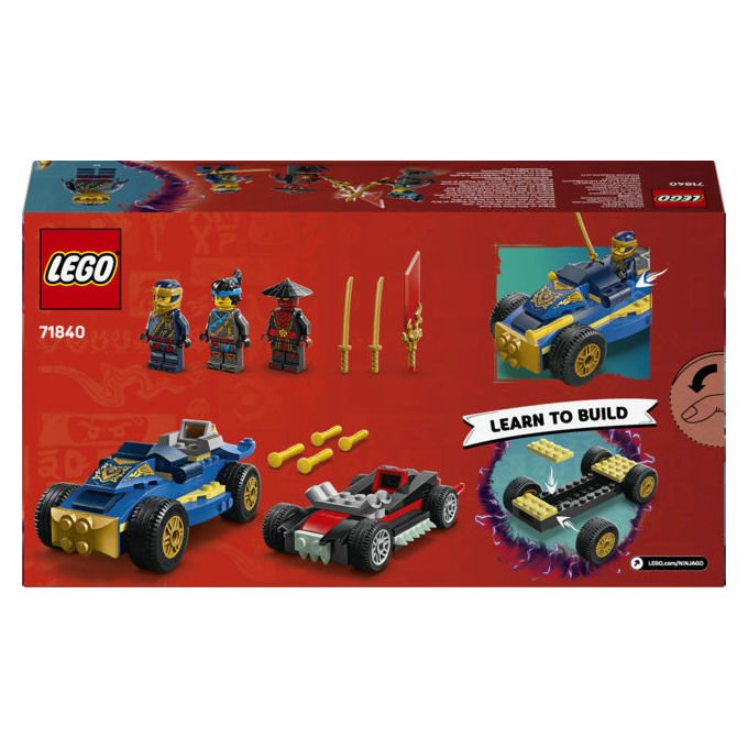 Lego Ninjago 71840 duello ad alta velocita' tra Rogue e Drix, 2 macchine giocattolo, 3 minifigure, 111 pezzi, 4+ anni