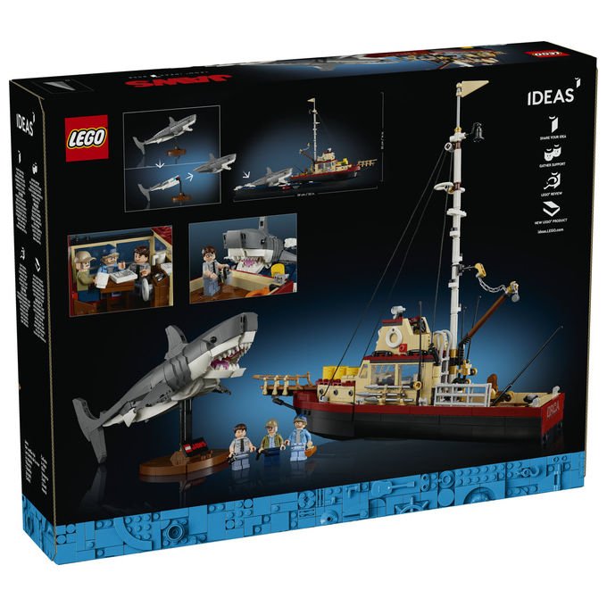 Lego Ideas 21350 Lo squalo, set da costruzione per adulti, diorama da collezione, 1497 pezzi, 3 minifigure, eta' 18+