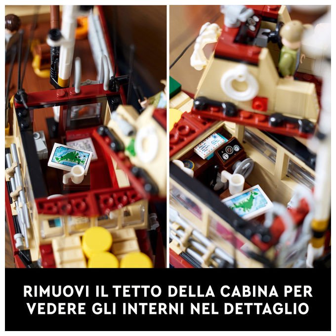 Lego Ideas 21350 Lo squalo, set da costruzione per adulti, diorama da collezione, 1497 pezzi, 3 minifigure, eta' 18+
