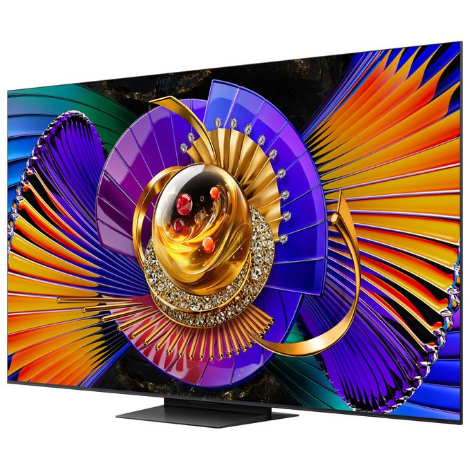 TCL televisore 75C7L SQD-Mini LED 75 pollici, 4K Ultra HD, 3000 nit, 144Hz, Google TV, Dolby Vision e Atmos, audio Bang and Olufsen