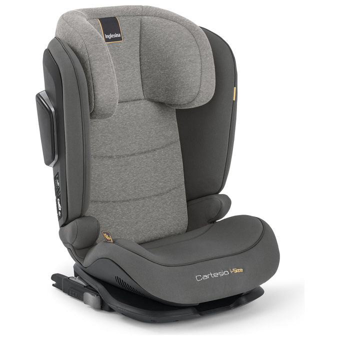Inglesina Cartesio i-Size – Seggiolino Auto Isofix, 100-150 cm (3-12 anni), Side Protection System EPP, reclinabile 4 posizioni, colore Stone Grey