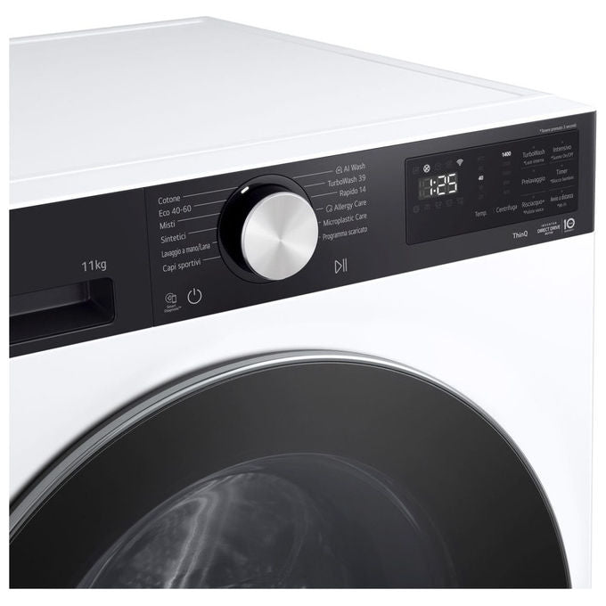 LG F4NX5009TKC Serie X5 Lavatrice Carica Frontale 9 Kg 1400 rpm Classe A Wi-Fi AI DD TurboWash Steam (85x60x56,5 cm) colore Bianco