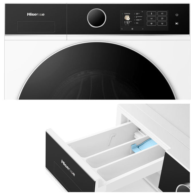 Hisense WF5I8043BWF Lavatrice Frontale 8 Kg 1400 rpm Classe A Vapore Wi-Fi Inverter (85x60x47 cm) colore Bianco