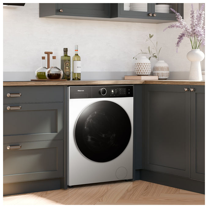 Hisense WF5I8043BWF Lavatrice Frontale 8 Kg 1400 rpm Classe A Vapore Wi-Fi Inverter (85x60x47 cm) colore Bianco