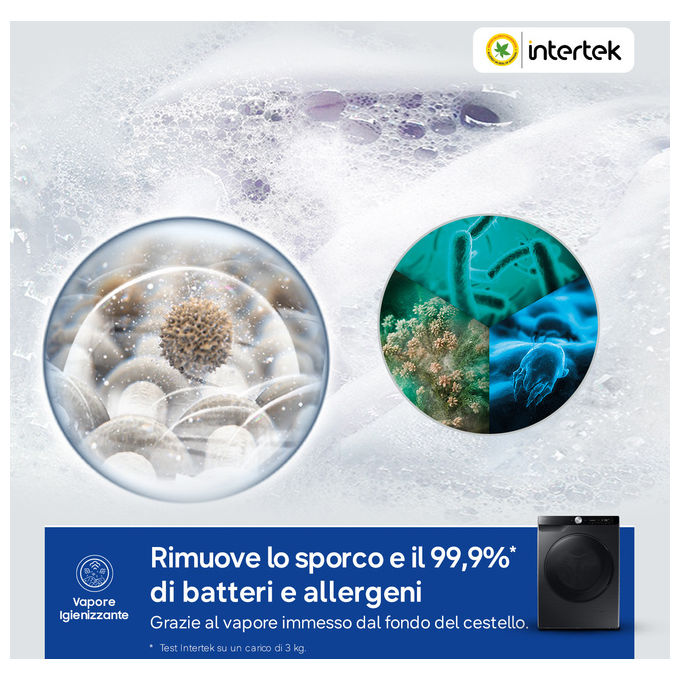 Samsung WD90DG6G94BB Lavasciuga Frontale 9-5 Kg 1400 rpm Classe A AI Wash ecobubble Wi-Fi (85x60x48 cm) colore Nero
