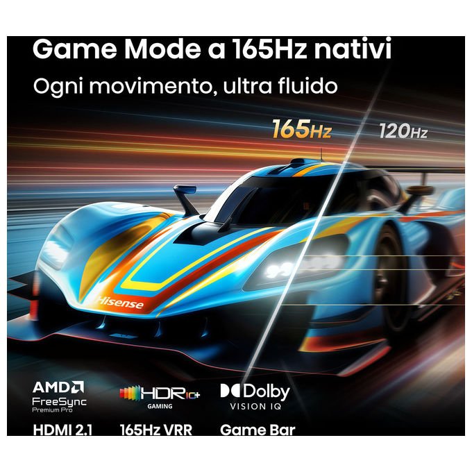 [ComeNuovo] Hisense 65U7S PRO Smart TV Mini LED 65'' 4K UHD 165Hz Dolby Vision VIDAA OS 4 HDMI 2.1 colore Grigio