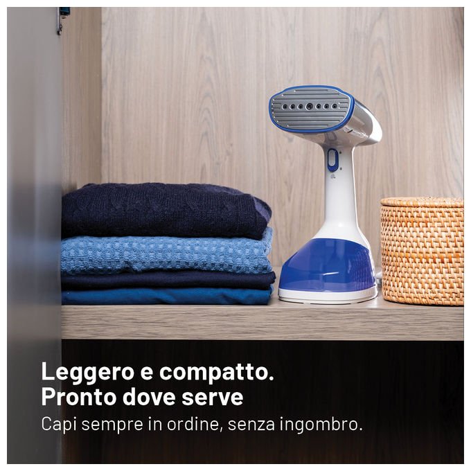 Imetec 9057 Steam Easy Express Stiratore Verticale Portatile 1500 W Vapore Continuo 30 g-min Serbatoio 250 ml colore Bianco Grigio Blu