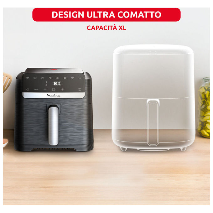 [ComeNuovo] Moulinex EZ8618 Easy Fry Mega Compact Friggitrice ad aria 7.5 L 2020 W programmi preimpostati display touch colore Nero