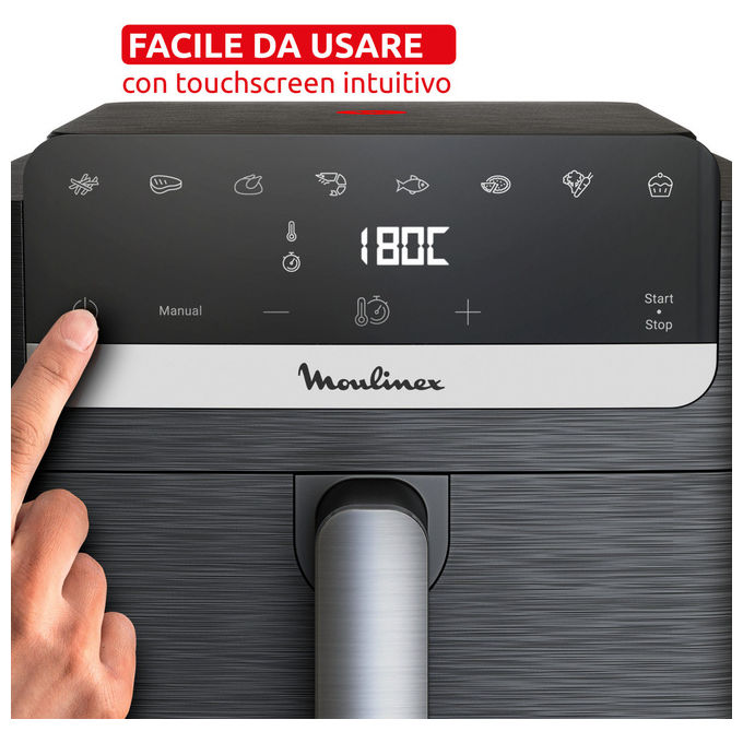 [ComeNuovo] Moulinex EZ8618 Easy Fry Mega Compact Friggitrice ad aria 7.5 L 2020 W programmi preimpostati display touch colore Nero