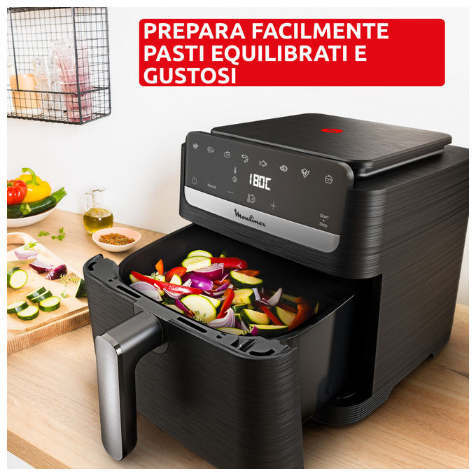 [ComeNuovo] Moulinex EZ8618 Easy Fry Mega Compact Friggitrice ad aria 7.5 L 2020 W programmi preimpostati display touch colore Nero