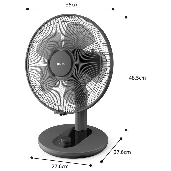 Philips CX1030-01 Serie 1000 Ventilatore da tavolo 35 cm 3 velocita' 2000 m³-h oscillante 35 dB colore Nero