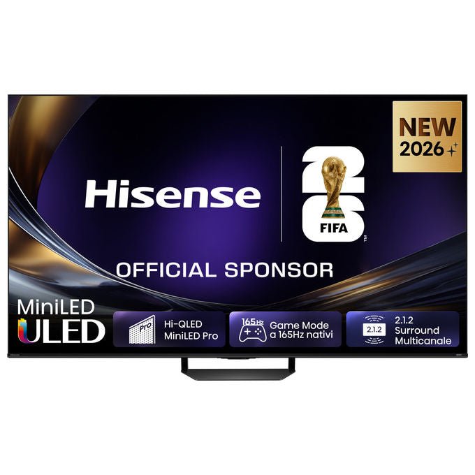 Hisense 55U7S PRO Smart TV Mini LED 55'' 4K 165Hz Dolby Atmos Dolby Vision IQ VIDAA 4 HDMI 2.1 colore Nero