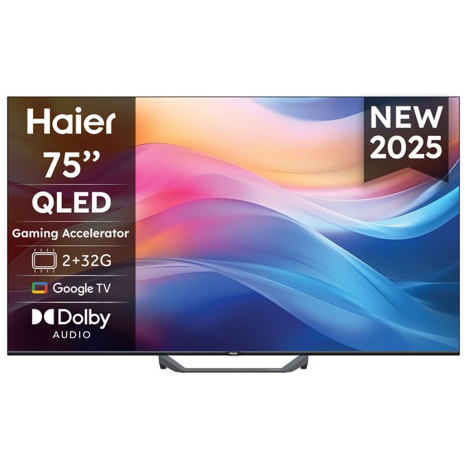 Haier H75S80FUX Smart TV QLED 75'' 4K Ultra HD Google TV Dolby Atmos HDR10 Wi-Fi Bluetooth 4 HDMI colore Nero