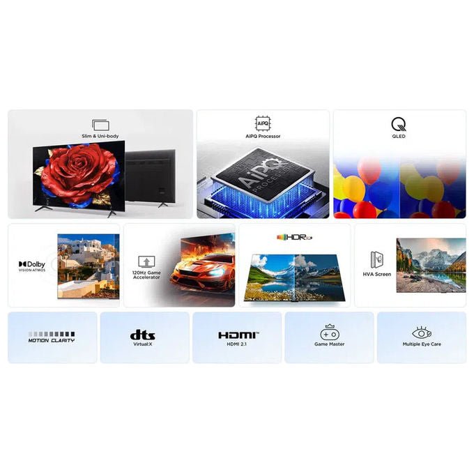 TCL 50T69C TV QLED 50'' 4K Ultra HD Google TV Dolby Vision Atmos Game Master colore Nero