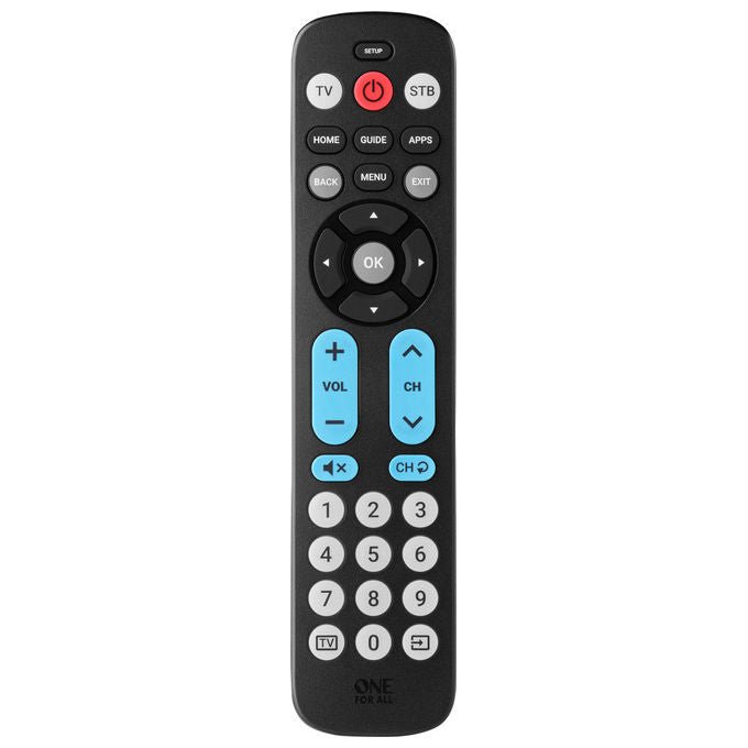 One For All URC6821 Big Button Telecomando Universale 2 Dispositivi TV Soundbar Audio 33 Tasti colore Nero