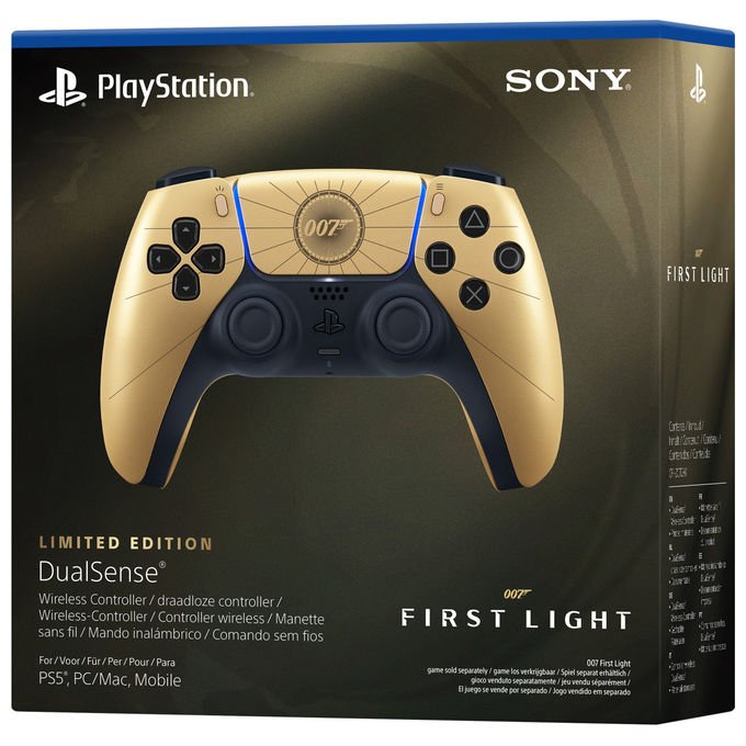 Sony 1000052021 DualSense 007 First Light Limited Edition Controller Wireless PS5 Grilletti Adattivi Feedback Aptico colore Oro