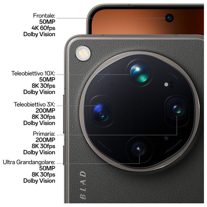 Oppo 110010132482 Find X9 Ultra Smartphone 5G Quad Camera 200MP Display 6.82'' AMOLED 2K 144Hz 16GB 512GB 7050mAh colore Tundra Umber