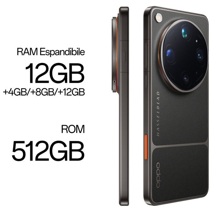 Oppo 110010132482 Find X9 Ultra Smartphone 5G Quad Camera 200MP Display 6.82'' AMOLED 2K 144Hz 16GB 512GB 7050mAh colore Tundra Umber