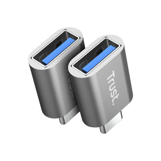 Trust 26221 Calyx Adattatore USB-C a USB-A USB 3.2 Gen 2 10 Gbps Ricarica 18 W 2 pezzi colore Argento