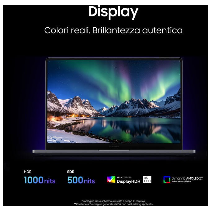 Samsung NP960UJH-XG6IT Galaxy Book6 Ultra Notebook 16'' Intel Core Ultra 7 356H 32GB RAM 1TB SSD NVIDIA GeForce RTX 5060 8GB Windows 11 Home colore Grigio