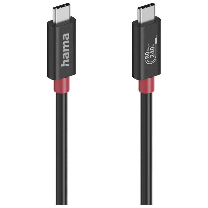 Hama 00200799 Cavo USB-C USB4 Gen 4x2 80 Gbit-s 240W 1 m colore Nero