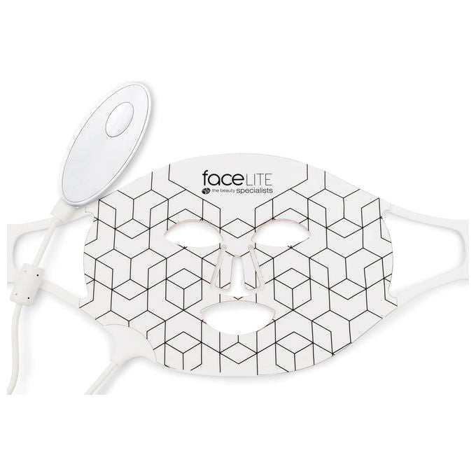 Rio FCLT2 FaceLITE Maschera LED Viso Terapia Luce Rossa e Infrarossa 633 nm 830 nm Timer 10 min colore Bianco