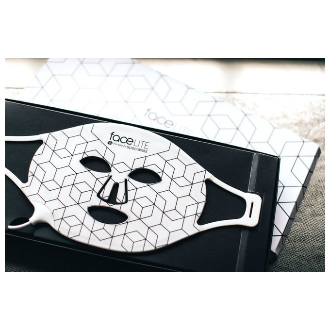 Rio FCLT2 FaceLITE Maschera LED Viso Terapia Luce Rossa e Infrarossa 633 nm 830 nm Timer 10 min colore Bianco