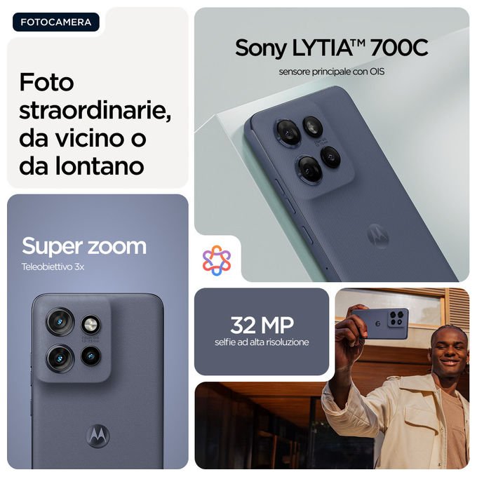 Motorola PBA80034IT edge 60 Neo Smartphone 5G 6.36'' P-OLED 8 GB 256 GB Tripla cam 50 MP Batteria 5000 mAh colore Grisaille