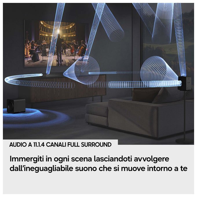 Samsung HW-Q990H-XC Soundbar 11.1.4 canali 756W Dolby Atmos Wireless Q-Symphony Bluetooth 5.3 HDMI eARC colore Nero