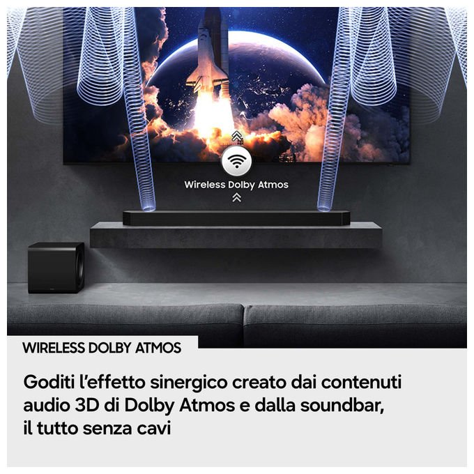 Samsung HW-Q990H-XC Soundbar 11.1.4 canali 756W Dolby Atmos Wireless Q-Symphony Bluetooth 5.3 HDMI eARC colore Nero