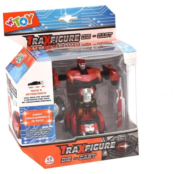 Globo GLO2636 Traxfigure Robot Transformer Auto Sportiva con Luci e Suoni 3 colori assortiti eta' 3+