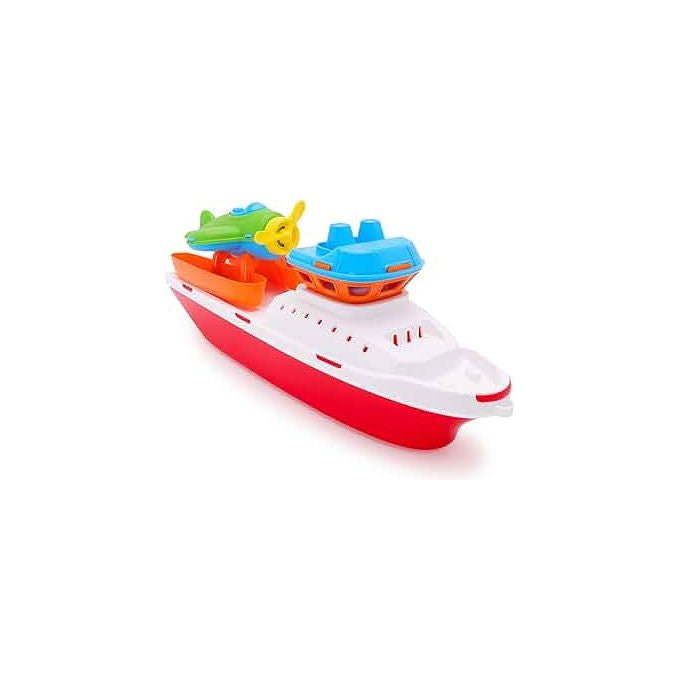 Adriatic ADR339 Set Nave Rimorchiatore e Idrovolante Giocattolo da Spiaggia 40 cm Plastica Atossica 3 anni+ colore Multicolore