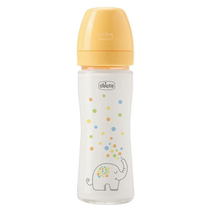 Chicco Perfect Glass Biberon in Vetro Borosilicato Tettarella Physio Silicone Anticolica Flusso Lento 240 ml
