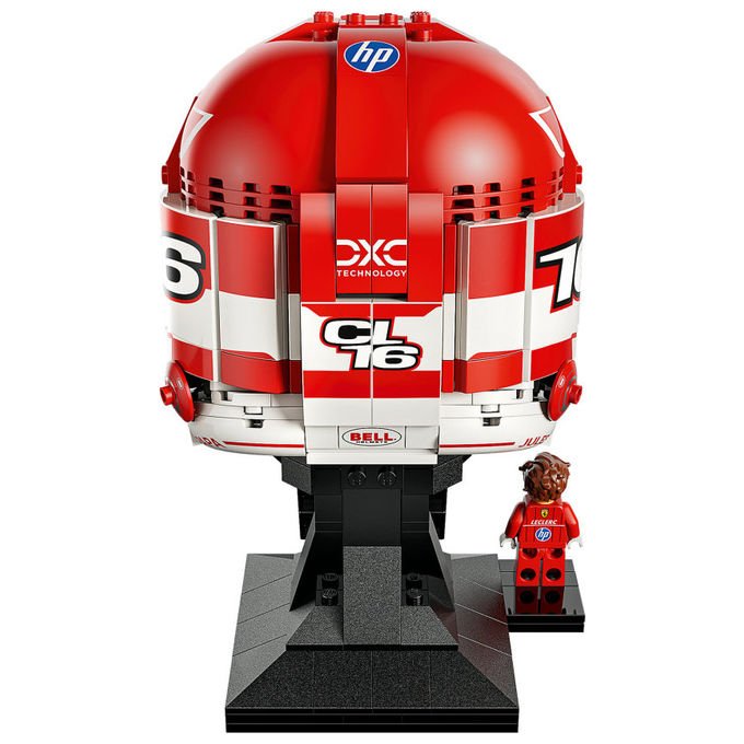 Lego 43014 Editions Casco di Charles Leclerc Scuderia Ferrari HP Set da Costruzione 886 pezzi con Minifigure F1 colore Multicolore
