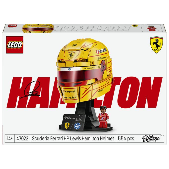 Lego 43022 Editions Casco di Lewis Hamilton Scuderia Ferrari HP 884 pezzi con Minifigure F1 da Collezione colore Multicolore