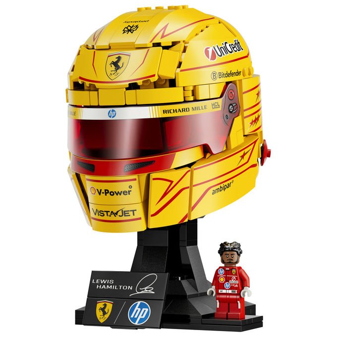 Lego 43022 Editions Casco di Lewis Hamilton Scuderia Ferrari HP 884 pezzi con Minifigure F1 da Collezione colore Multicolore