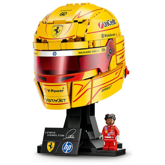 Lego 43022 Editions Casco di Lewis Hamilton Scuderia Ferrari HP 884 pezzi con Minifigure F1 da Collezione colore Multicolore