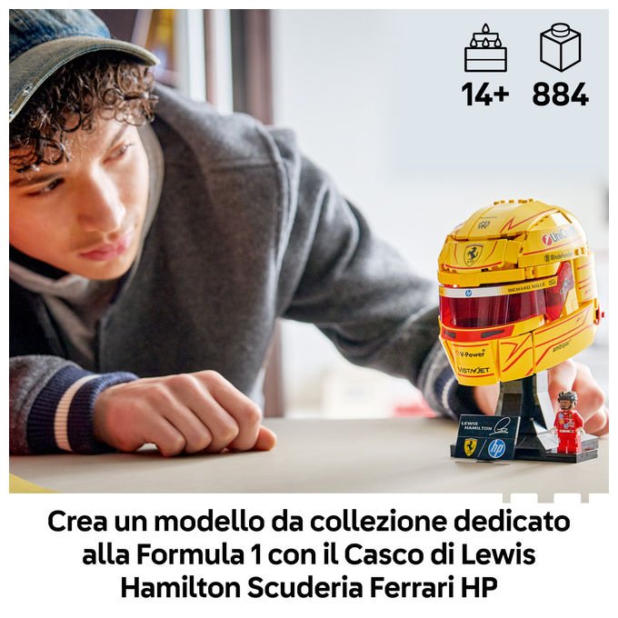 Lego 43022 Editions Casco di Lewis Hamilton Scuderia Ferrari HP 884 pezzi con Minifigure F1 da Collezione colore Multicolore
