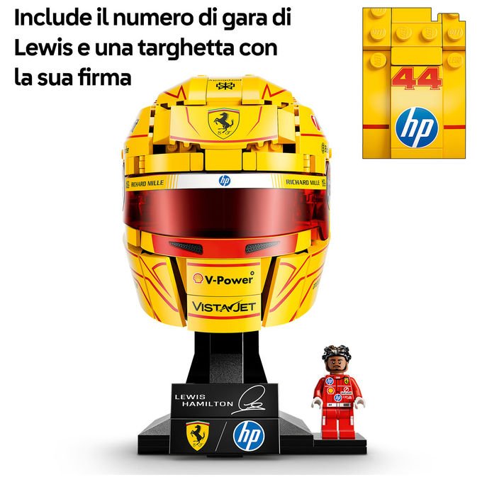 Lego 43022 Editions Casco di Lewis Hamilton Scuderia Ferrari HP 884 pezzi con Minifigure F1 da Collezione colore Multicolore