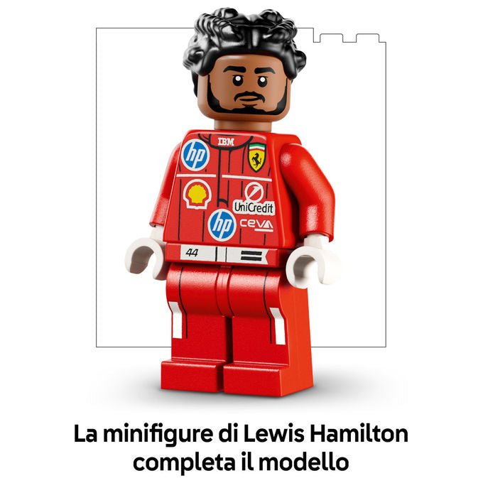 Lego 43022 Editions Casco di Lewis Hamilton Scuderia Ferrari HP 884 pezzi con Minifigure F1 da Collezione colore Multicolore