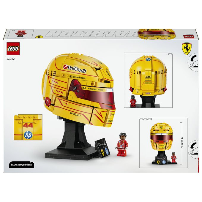 Lego 43022 Editions Casco di Lewis Hamilton Scuderia Ferrari HP 884 pezzi con Minifigure F1 da Collezione colore Multicolore