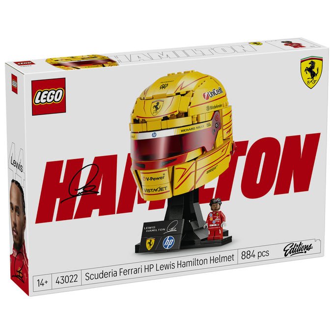 Lego 43022 Editions Casco di Lewis Hamilton Scuderia Ferrari HP 884 pezzi con Minifigure F1 da Collezione colore Multicolore