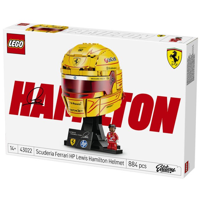 Lego 43022 Editions Casco di Lewis Hamilton Scuderia Ferrari HP 884 pezzi con Minifigure F1 da Collezione colore Multicolore